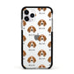 Beagle Icon with Name Apple iPhone 11 Pro in Silver with Black Impact Case