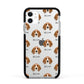 Beagle Icon with Name Apple iPhone 11 in White with Black Impact Case