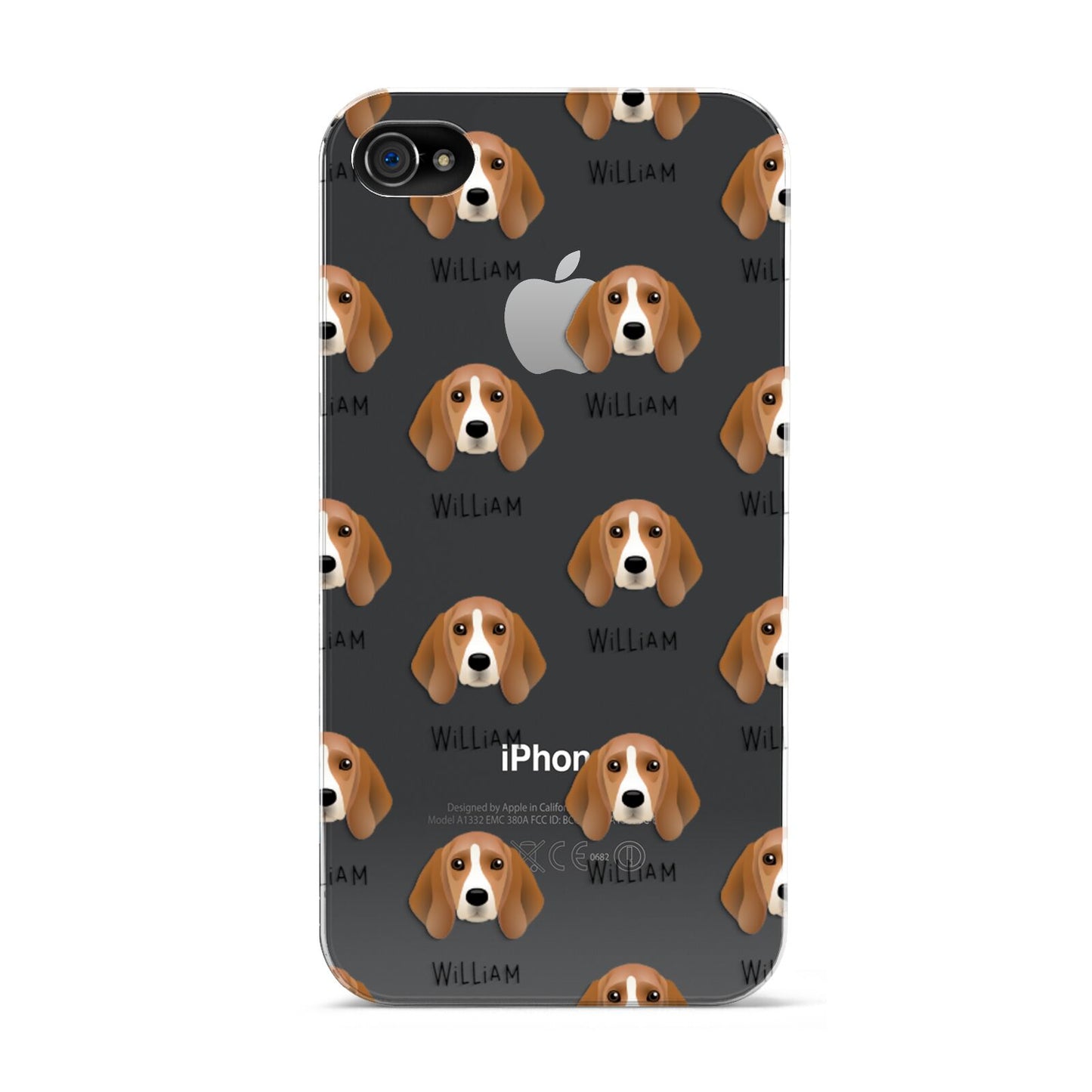 Beagle Icon with Name Apple iPhone 4s Case