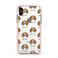 Beagle Icon with Name Apple iPhone Xs Impact Case Pink Edge on Silver Phone