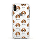 Beagle Icon with Name Apple iPhone Xs Impact Case White Edge on Silver Phone