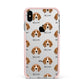 Beagle Icon with Name Apple iPhone Xs Max Impact Case Pink Edge on Silver Phone