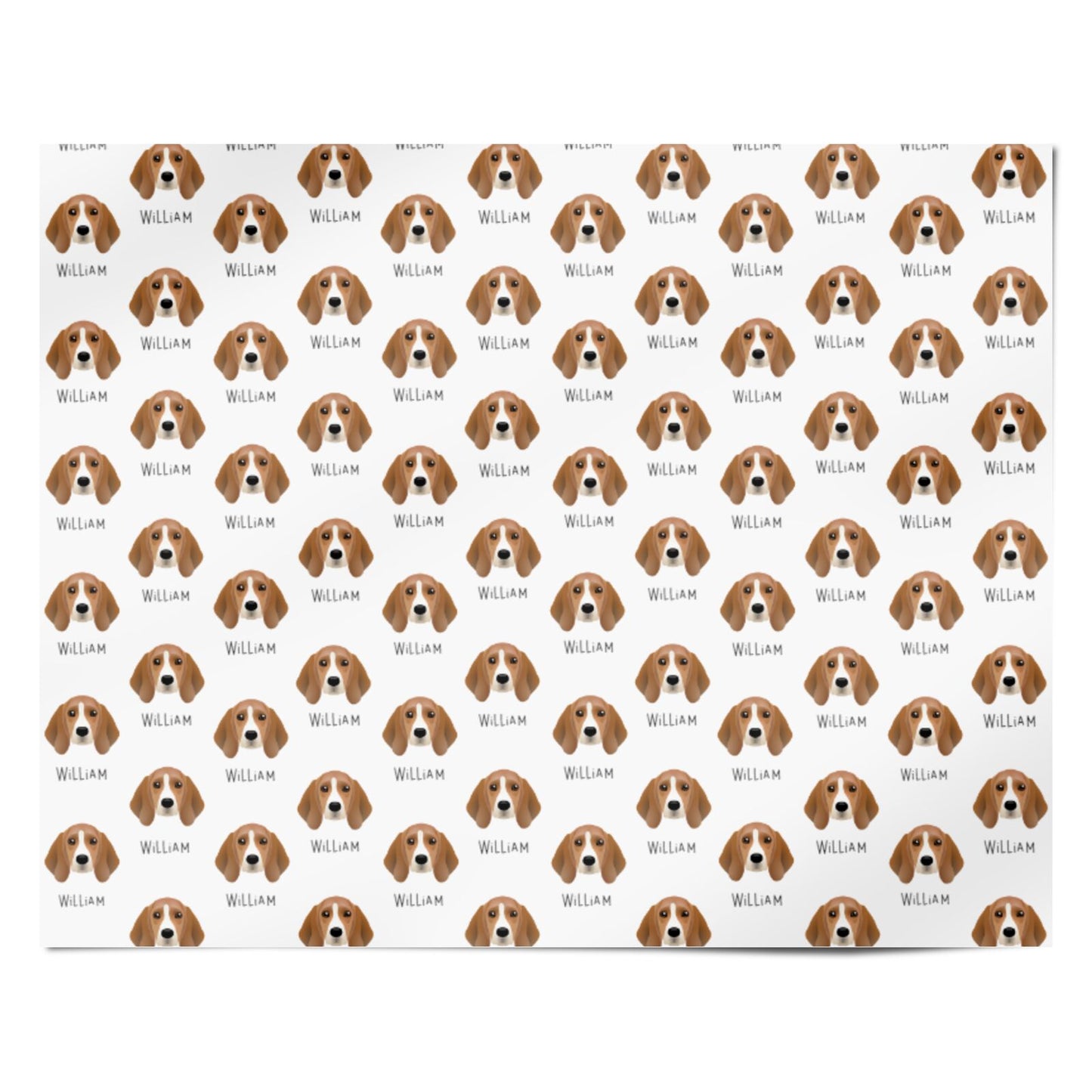 Beagle Icon with Name Personalised Wrapping Paper Alternative