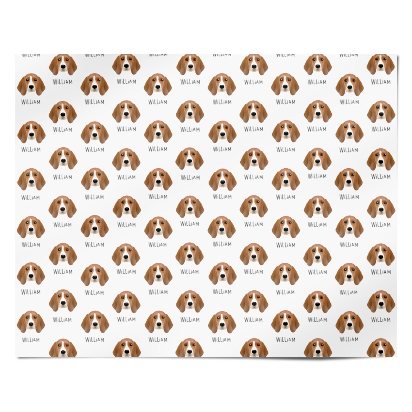 Beagle Icon with Name Personalised Wrapping Paper Alternative