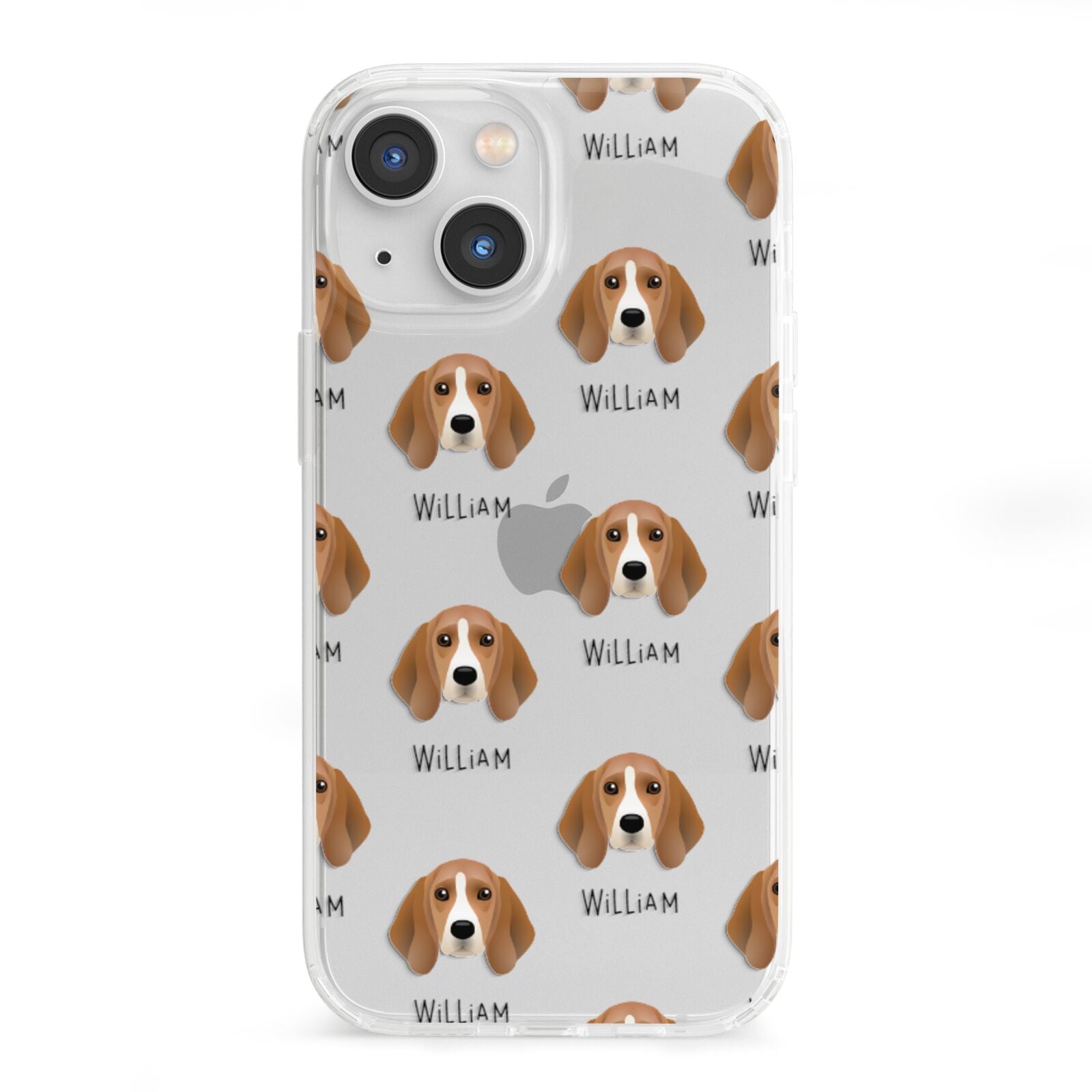 Beagle Icon with Name iPhone 13 Mini Clear Bumper Case