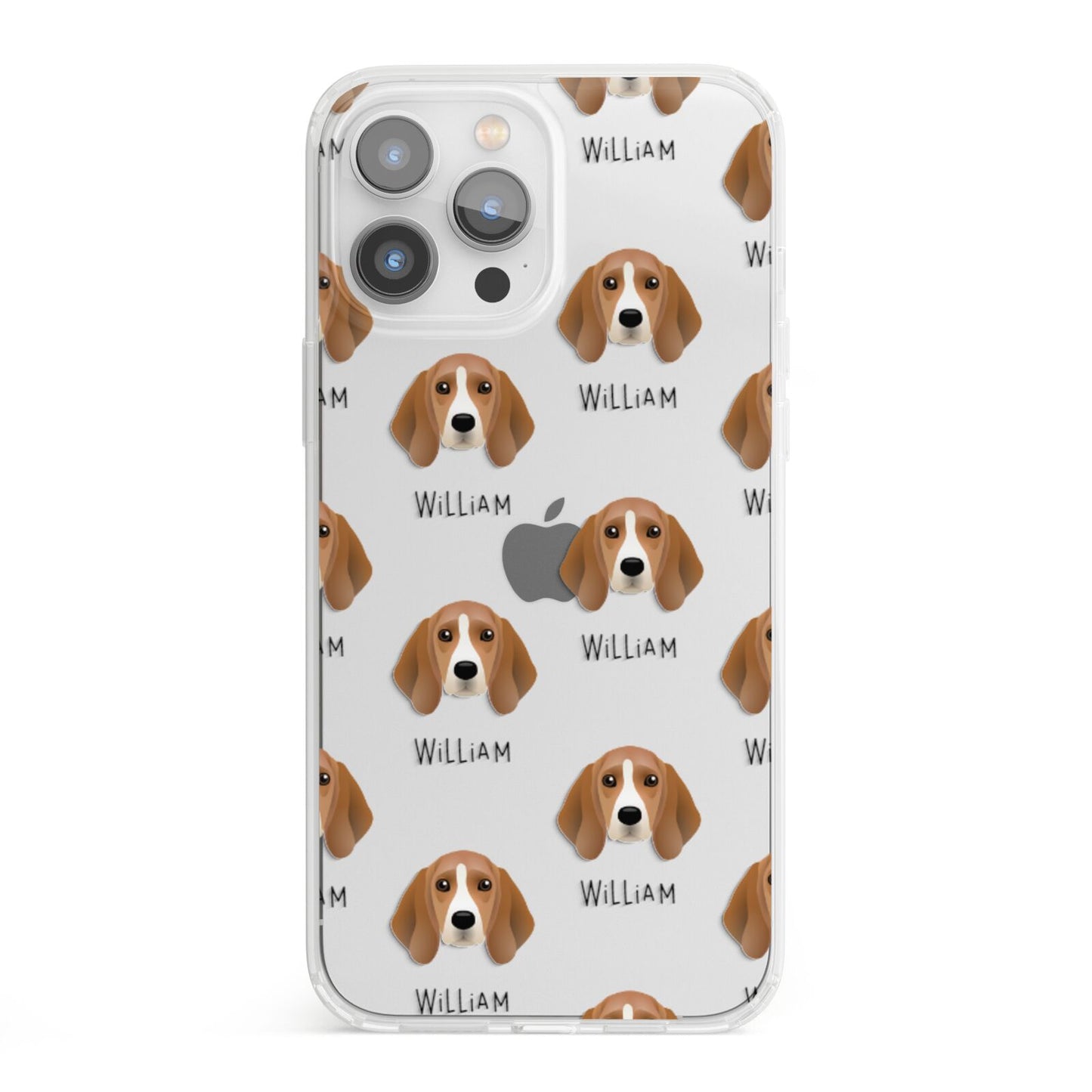 Beagle Icon with Name iPhone 13 Pro Max Clear Bumper Case