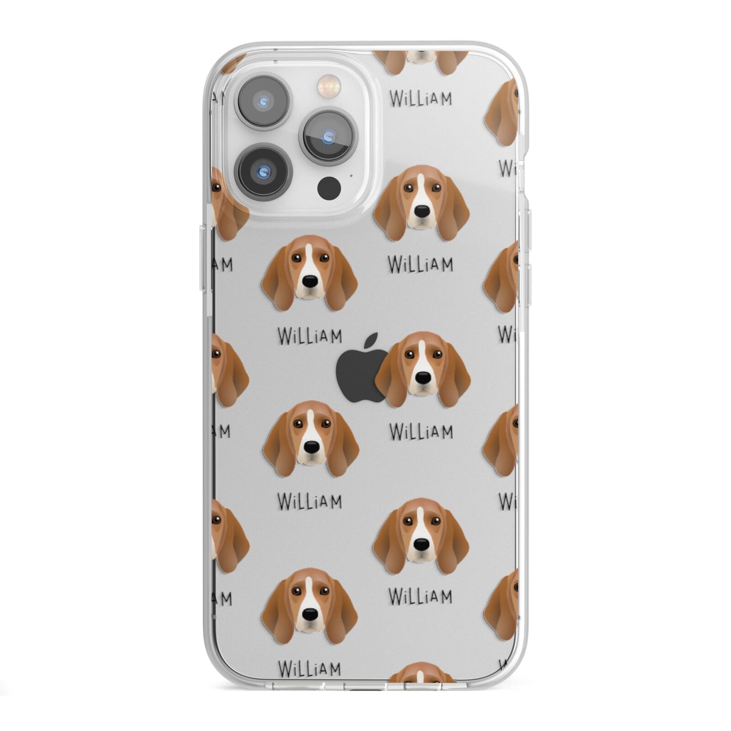 Beagle Icon with Name iPhone 13 Pro Max TPU Impact Case with White Edges