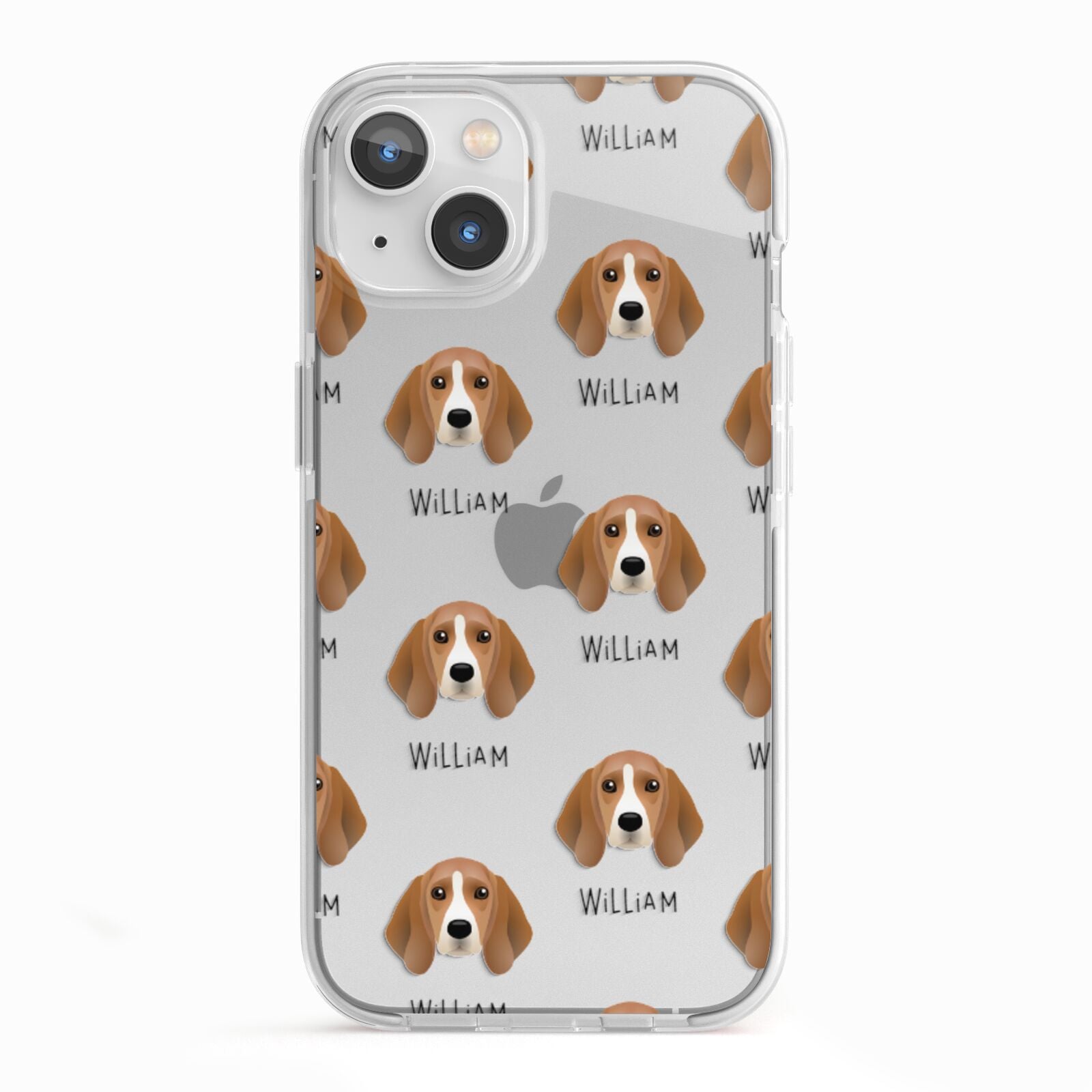 Beagle Icon with Name iPhone 13 TPU Impact Case with White Edges