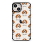 Beagle Icon with Name iPhone 14 Black Impact Case on Silver phone