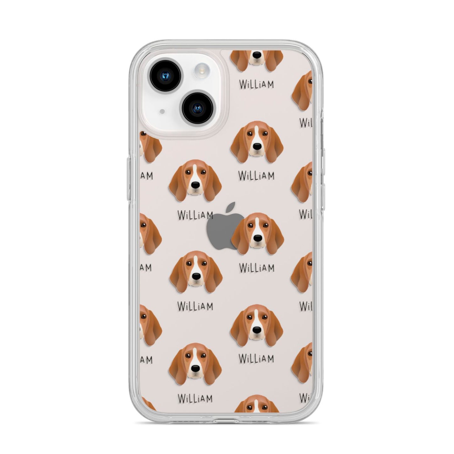 Beagle Icon with Name iPhone 14 Clear Tough Case Starlight