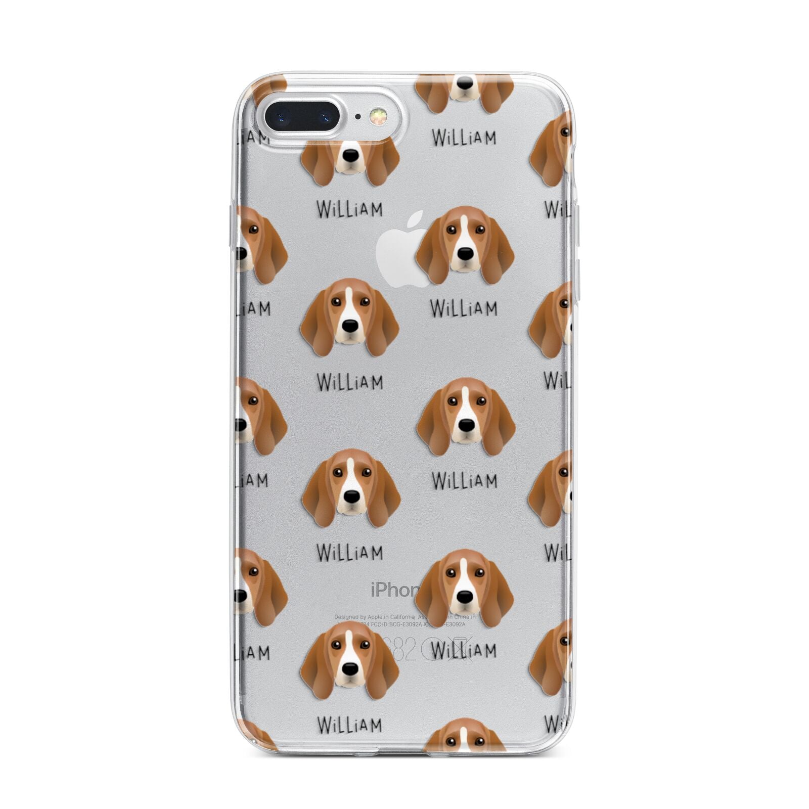 Beagle Icon with Name iPhone 7 Plus Bumper Case on Silver iPhone