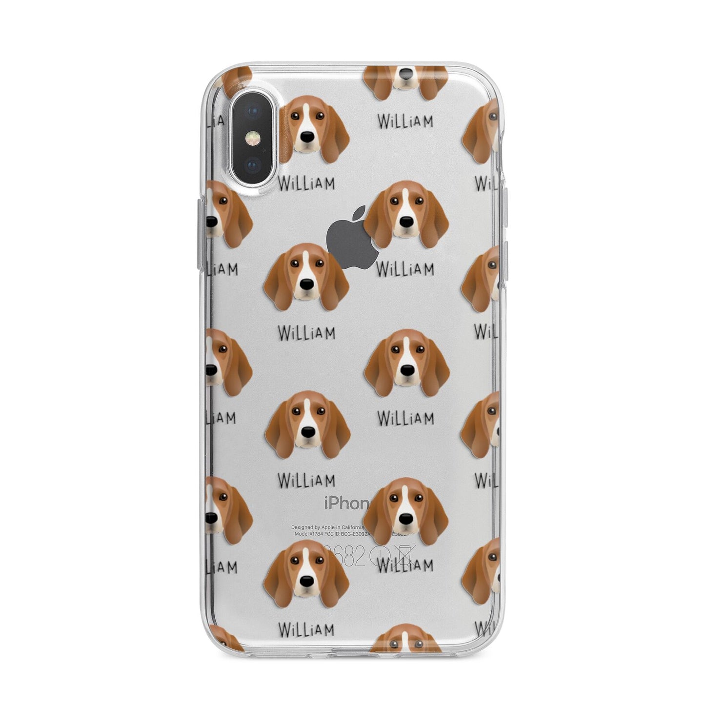 Beagle Icon with Name iPhone X Bumper Case on Silver iPhone Alternative Image 1