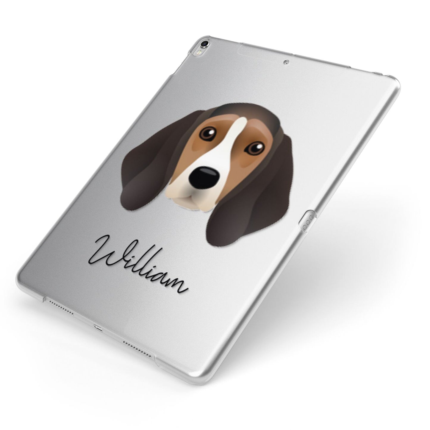 Beagle Personalised Apple iPad Case on Silver iPad Side View