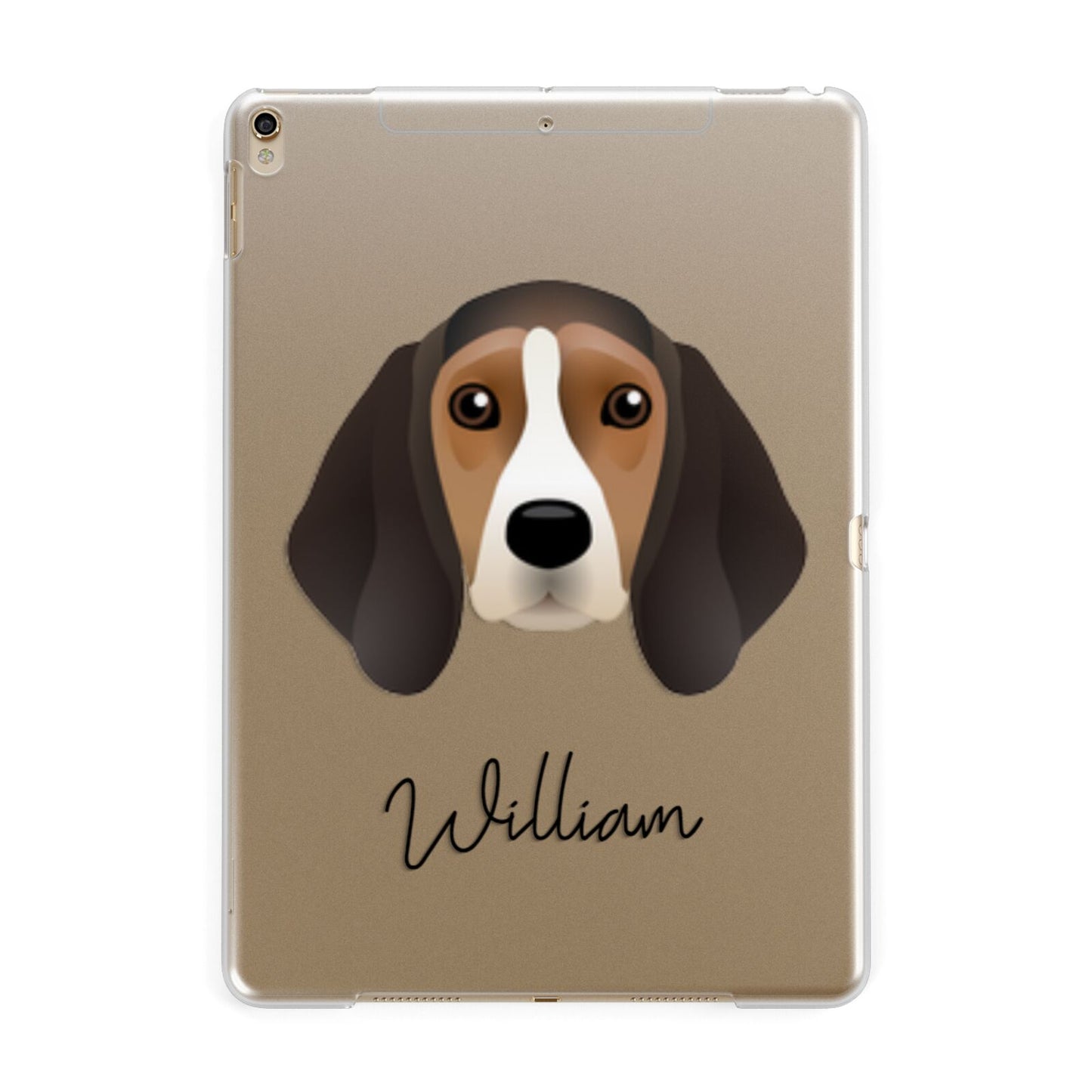 Beagle Personalised Apple iPad Gold Case