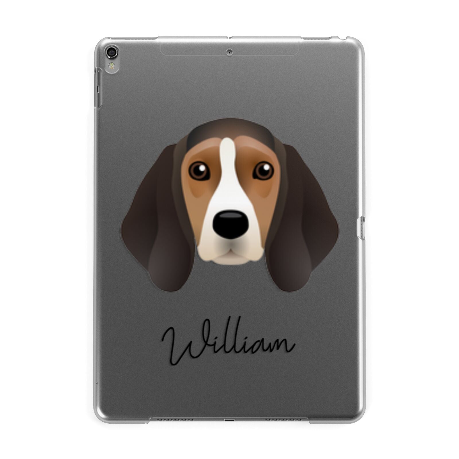 Beagle Personalised Apple iPad Grey Case