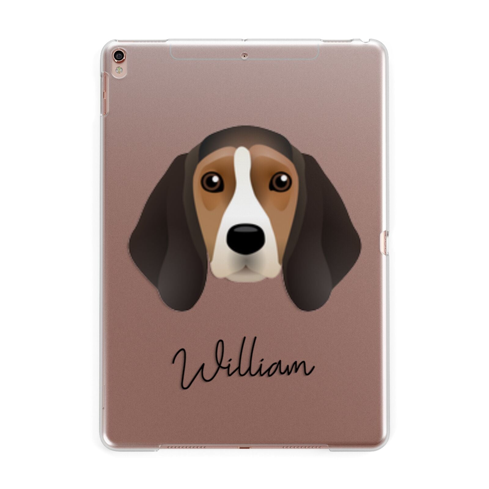 Beagle Personalised Apple iPad Rose Gold Case