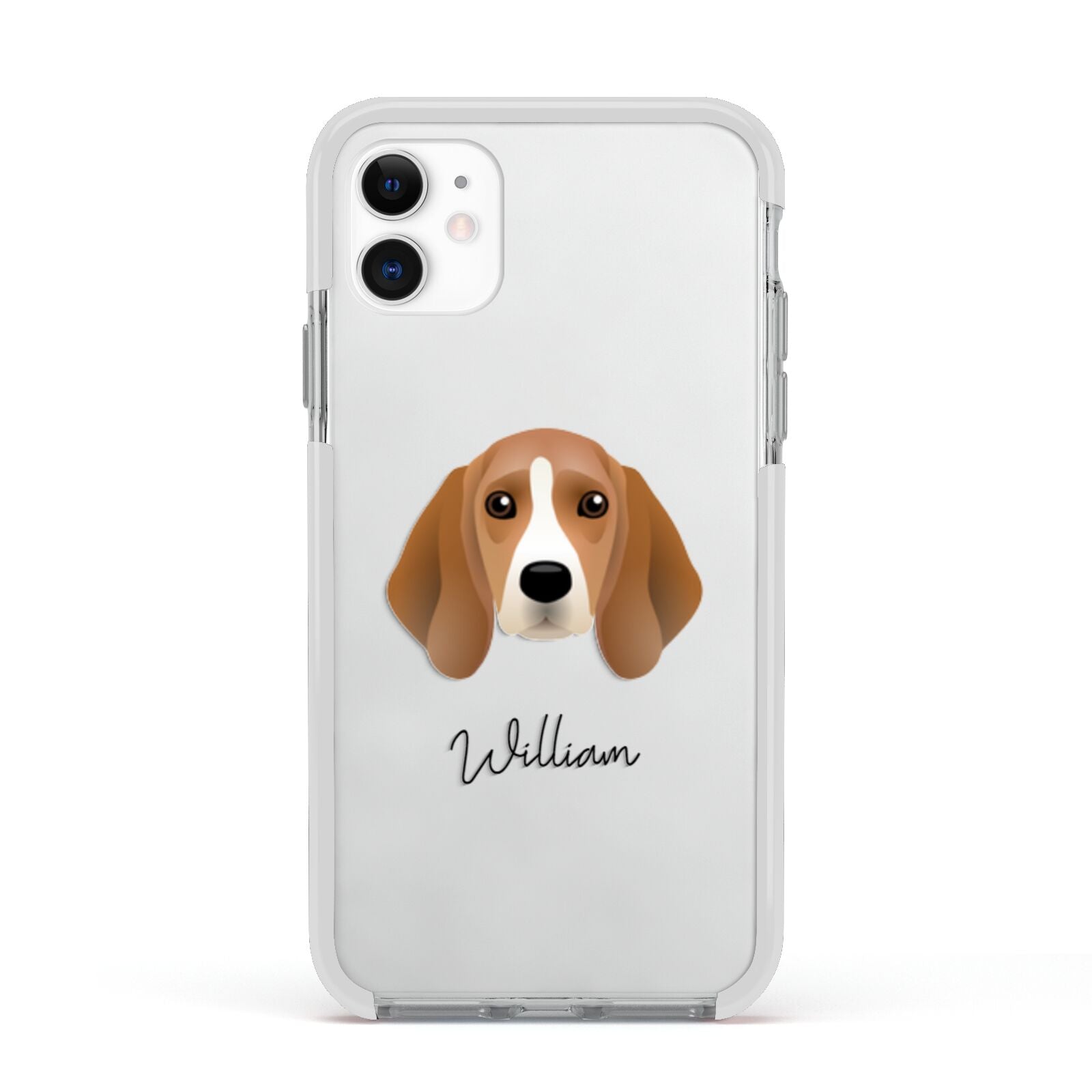 Beagle Personalised Apple iPhone 11 in White with White Impact Case