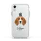 Beagle Personalised Apple iPhone XR Impact Case White Edge on Silver Phone