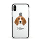 Beagle Personalised Apple iPhone Xs Impact Case Black Edge on Silver Phone
