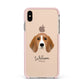 Beagle Personalised Apple iPhone Xs Max Impact Case Pink Edge on Gold Phone