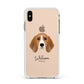 Beagle Personalised Apple iPhone Xs Max Impact Case White Edge on Gold Phone