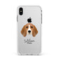 Beagle Personalised Apple iPhone Xs Max Impact Case White Edge on Silver Phone
