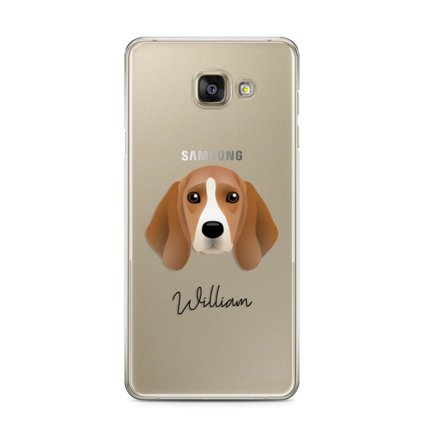 Beagle Personalised Samsung Galaxy A3 2016 Case on gold phone