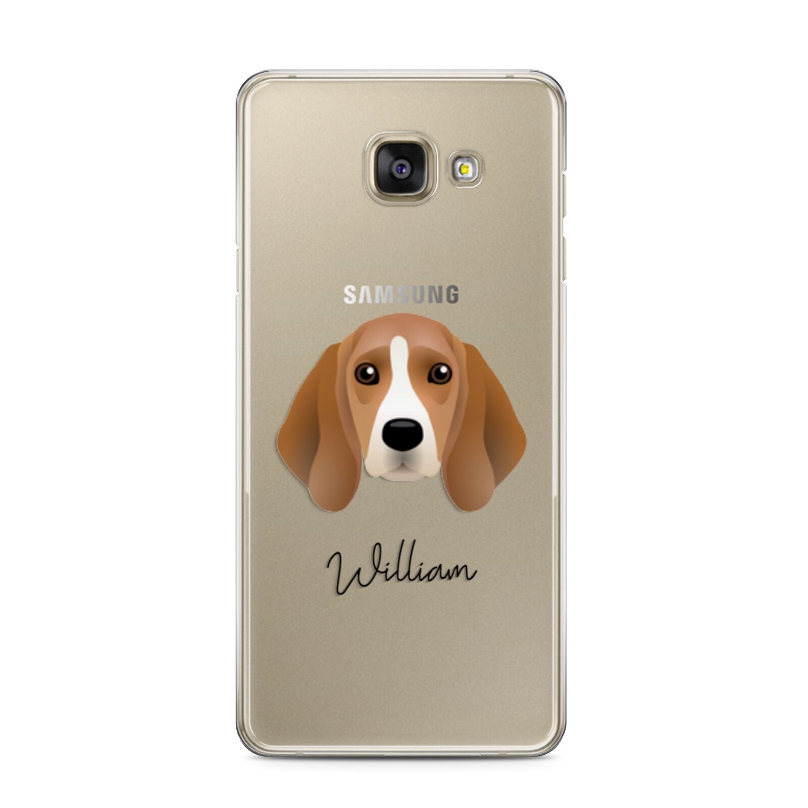 Beagle Personalised Samsung Galaxy A3 2016 Case on gold phone