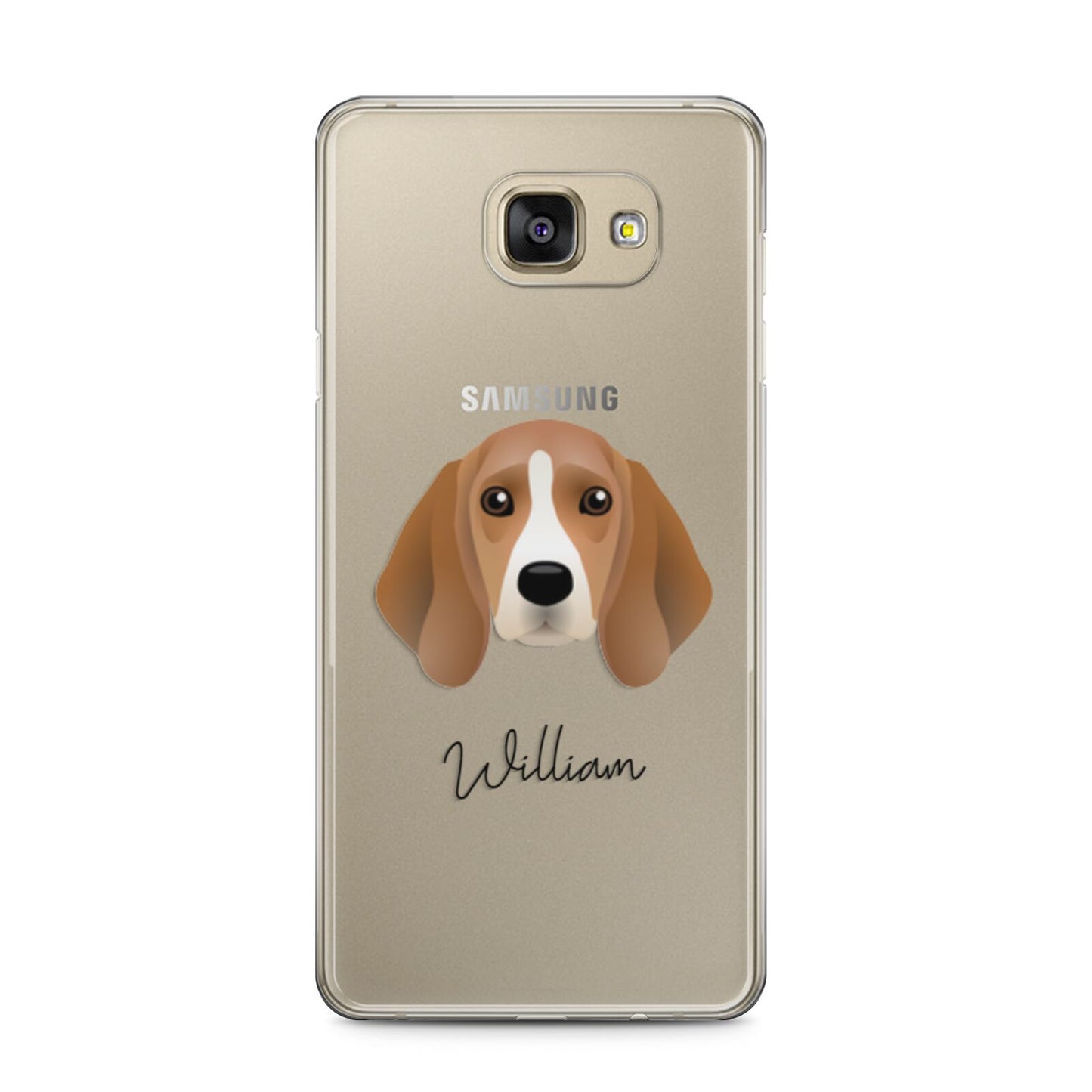 Beagle Personalised Samsung Galaxy A5 2016 Case on gold phone