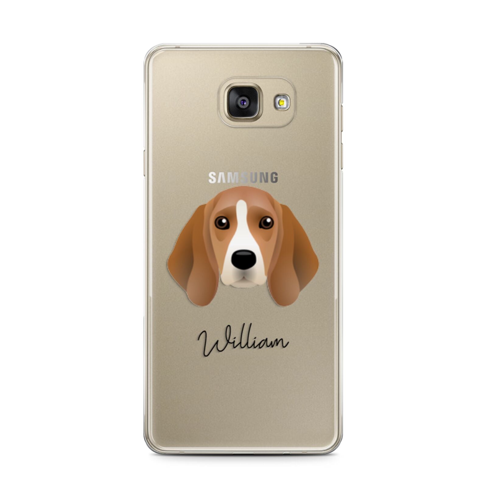 Beagle Personalised Samsung Galaxy A7 2016 Case on gold phone
