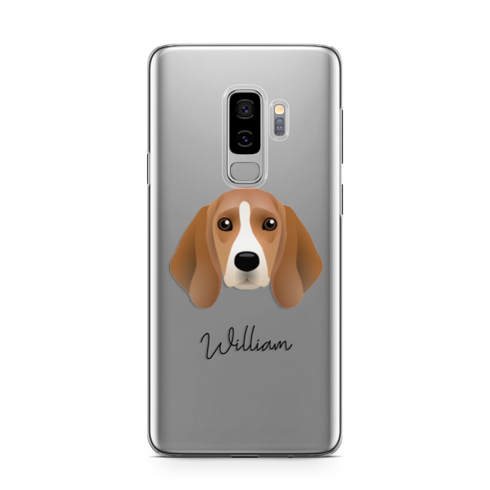 Beagle Personalised Samsung Galaxy S9 Plus Case on Silver phone
