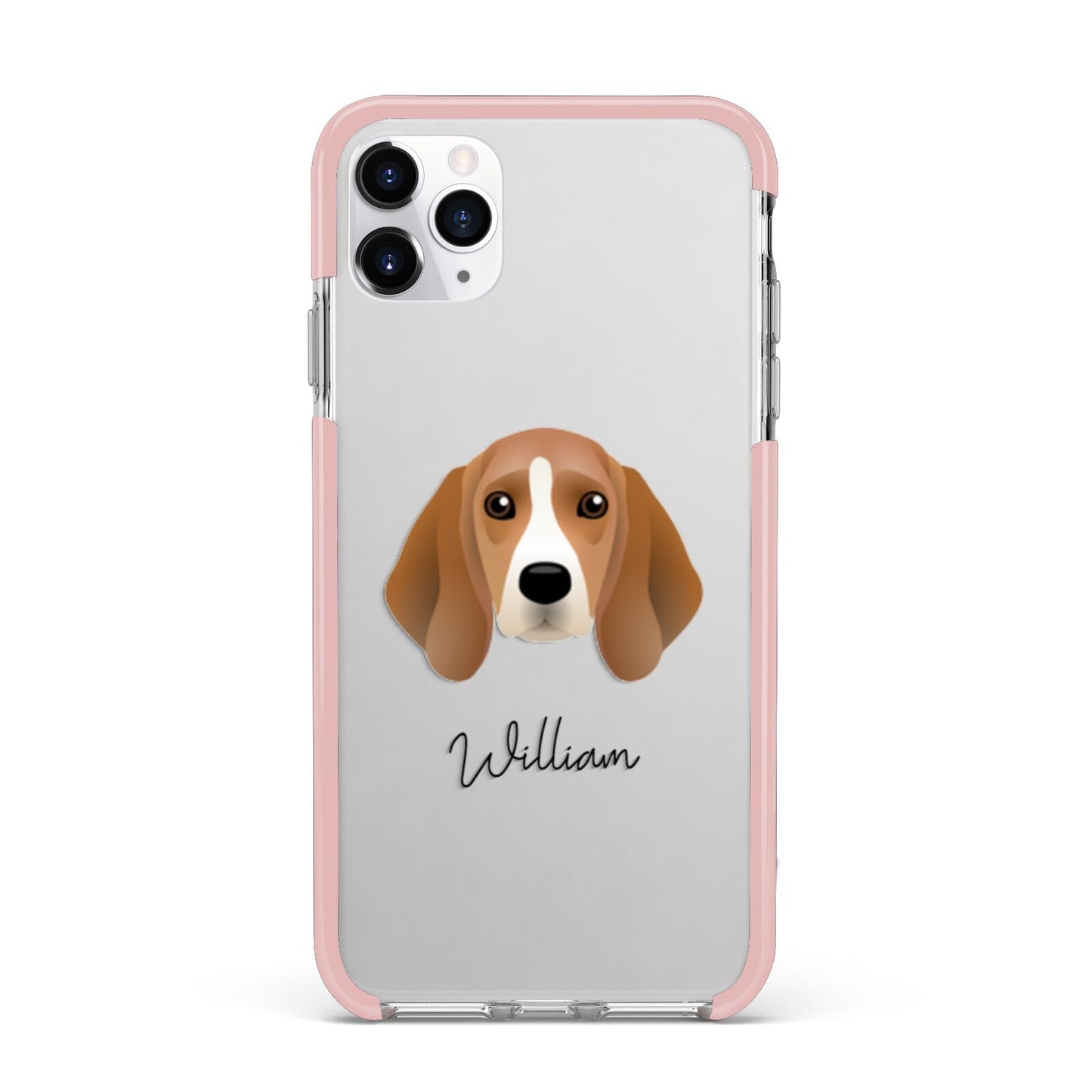 Beagle Personalised iPhone 11 Pro Max Impact Pink Edge Case