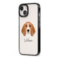 Beagle Personalised iPhone 13 Black Impact Case Side Angle on Silver phone