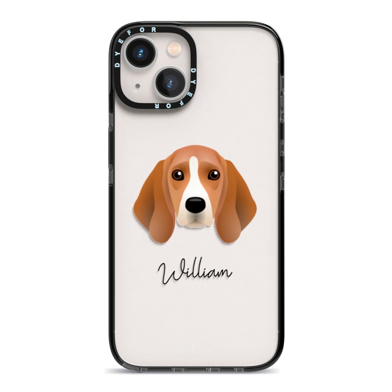 Beagle Personalised iPhone 13 Black Impact Case on Silver phone