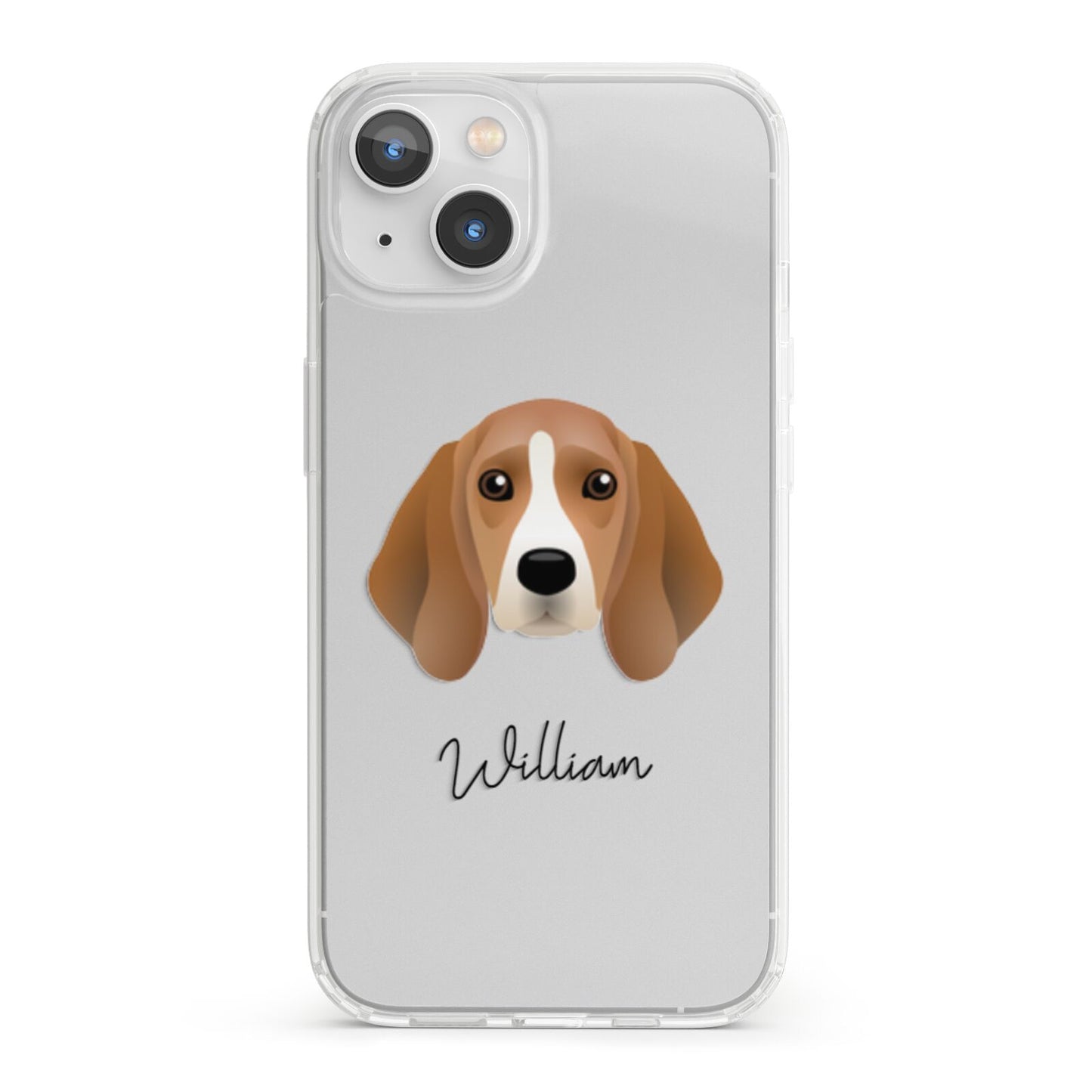 Beagle Personalised iPhone 13 Clear Bumper Case