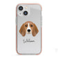 Beagle Personalised iPhone 13 Mini TPU Impact Case with Pink Edges
