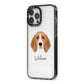 Beagle Personalised iPhone 13 Pro Max Black Impact Case Side Angle on Silver phone