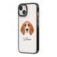 Beagle Personalised iPhone 14 Black Impact Case Side Angle on Silver phone