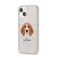 Beagle Personalised iPhone 14 Glitter Tough Case Starlight Angled Image