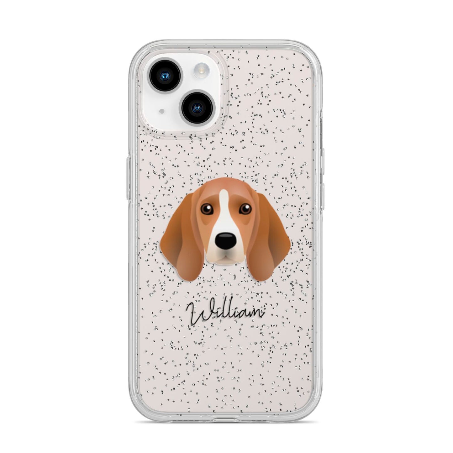 Beagle Personalised iPhone 14 Glitter Tough Case Starlight