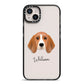 Beagle Personalised iPhone 14 Plus Black Impact Case on Silver phone