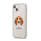 Beagle Personalised iPhone 14 Plus Clear Tough Case Starlight Angled Image