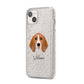 Beagle Personalised iPhone 14 Plus Glitter Tough Case Starlight Angled Image