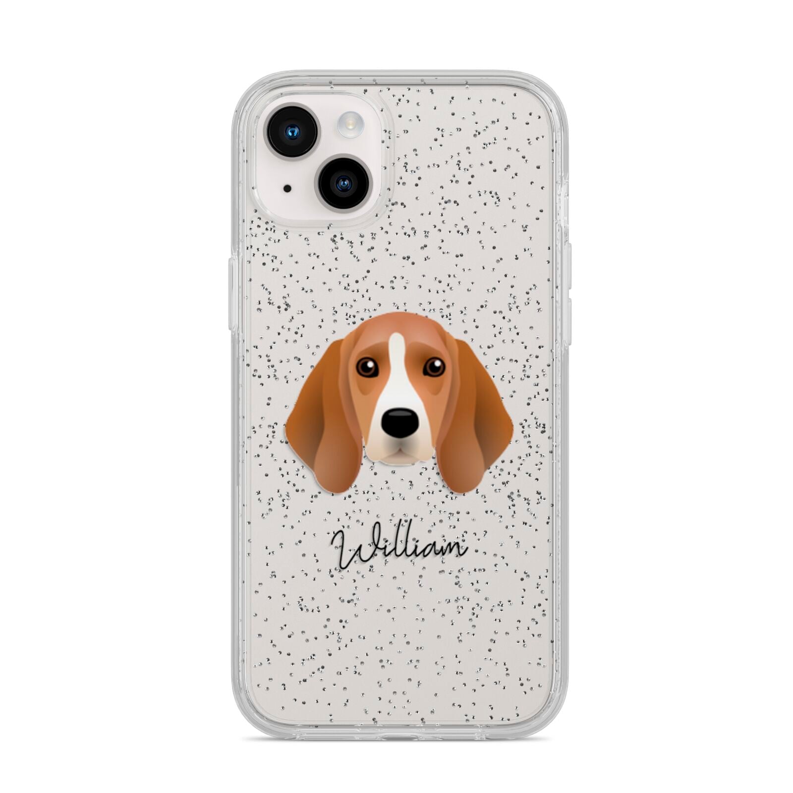 Beagle Personalised iPhone 14 Plus Glitter Tough Case Starlight