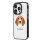 Beagle Personalised iPhone 14 Pro Black Impact Case Side Angle on Silver phone