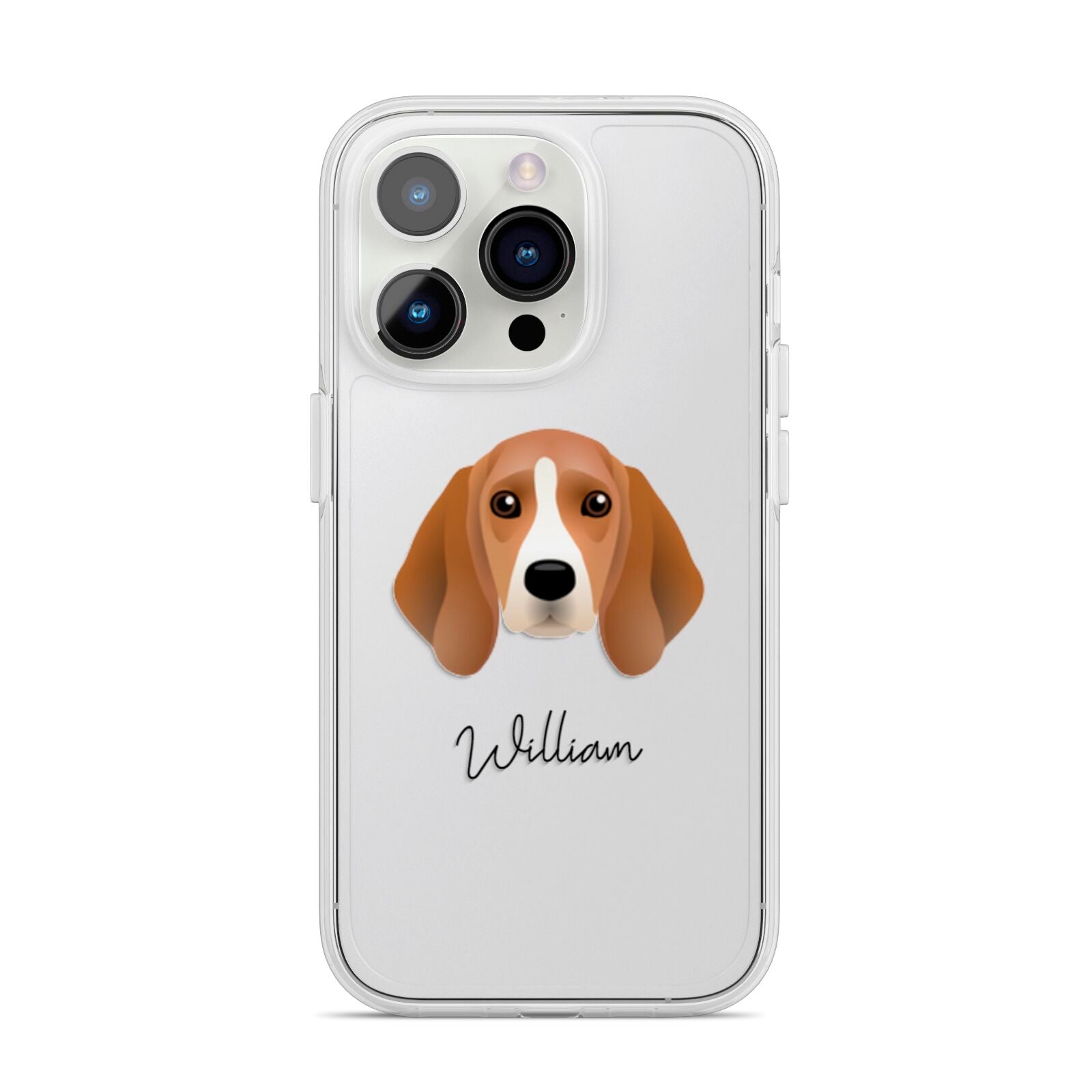 Beagle Personalised iPhone 14 Pro Clear Tough Case Silver