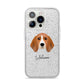 Beagle Personalised iPhone 14 Pro Glitter Tough Case Silver
