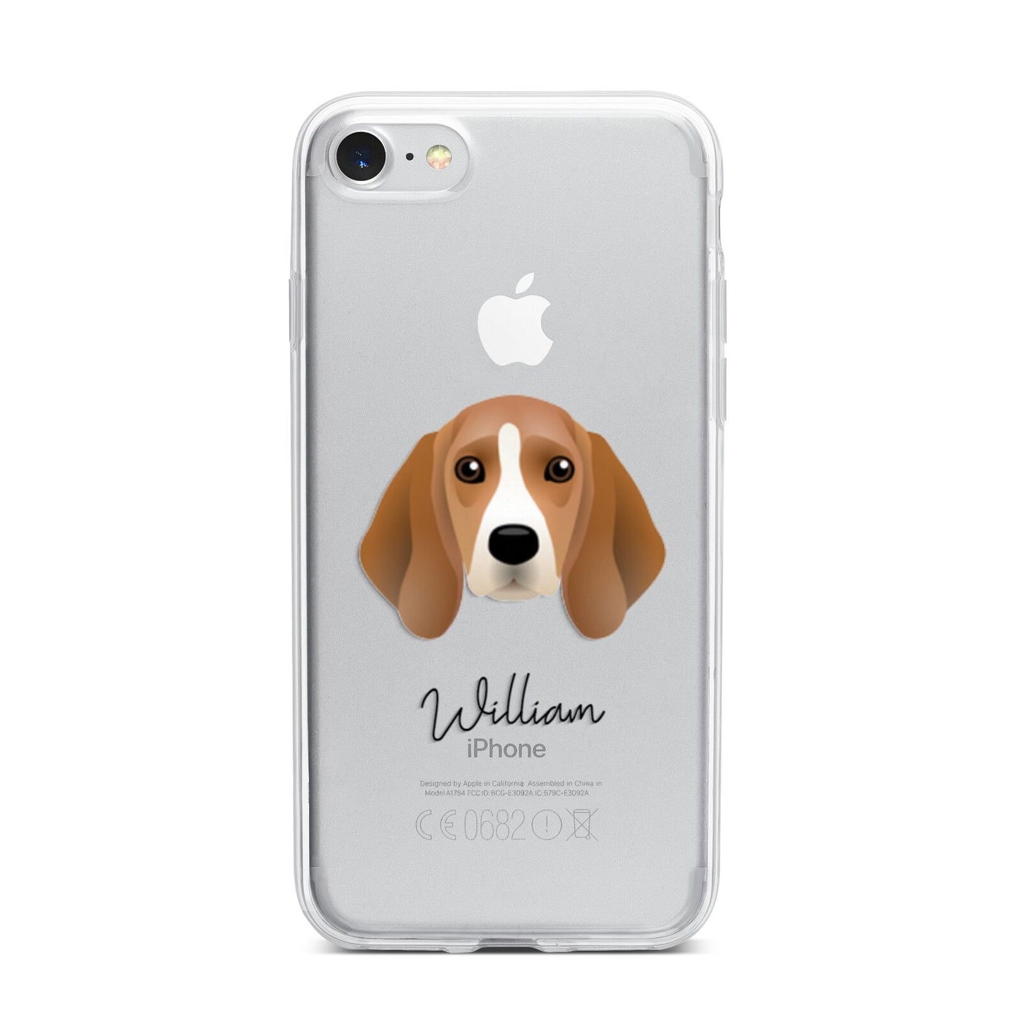 Beagle Personalised iPhone 7 Bumper Case on Silver iPhone