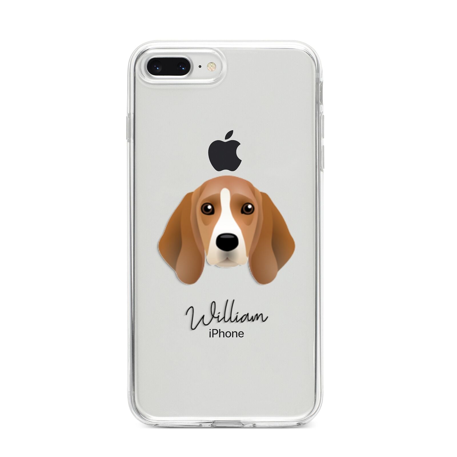 Beagle Personalised iPhone 8 Plus Bumper Case on Silver iPhone