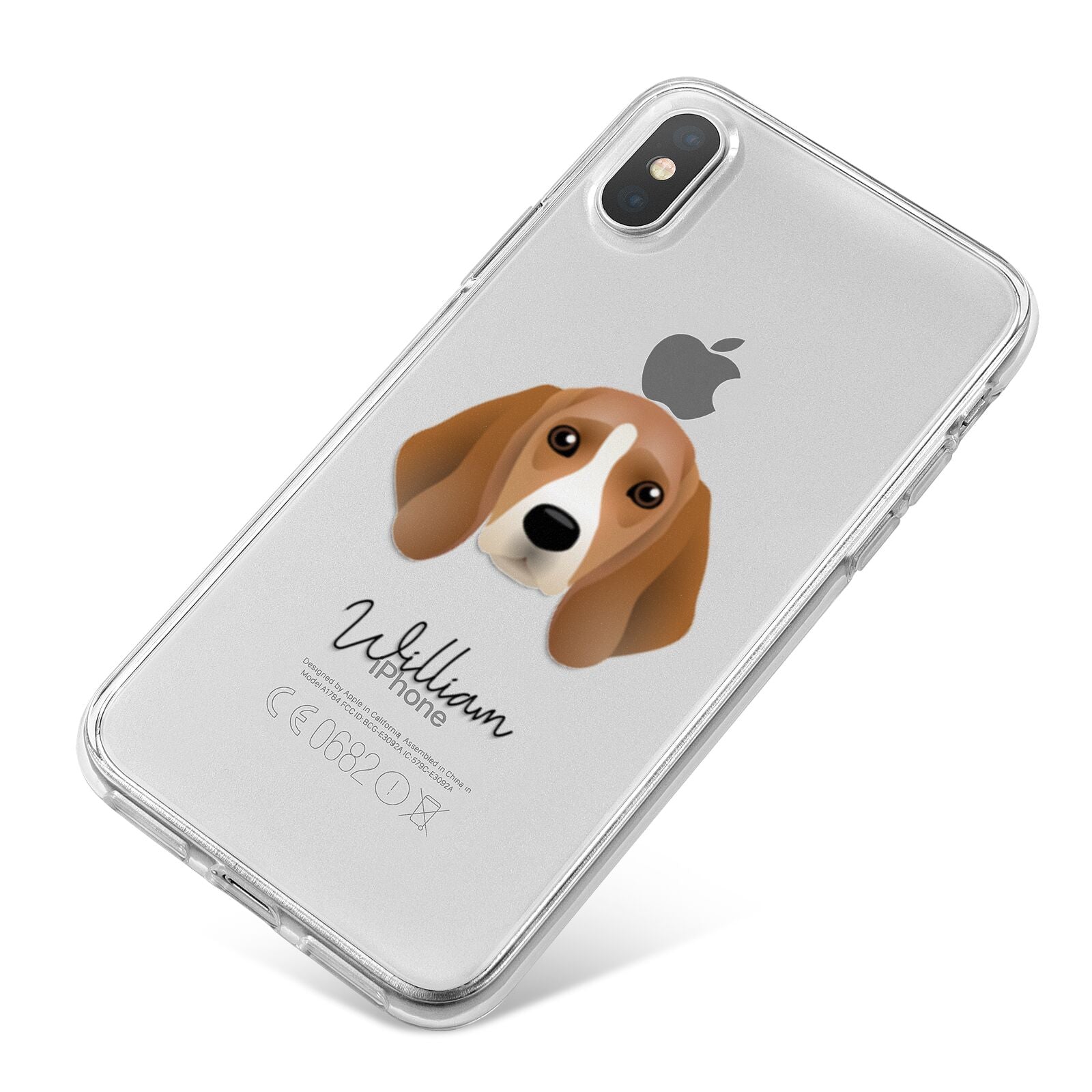 Beagle Personalised iPhone X Bumper Case on Silver iPhone